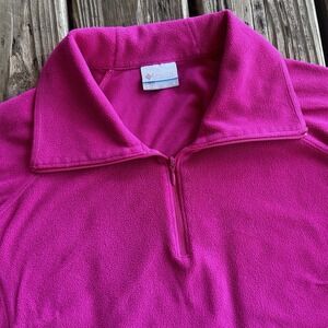 Columbia Woman's Large Hot Pink 1/4 Zip Long Sleeve Pullover‎ Lightweight